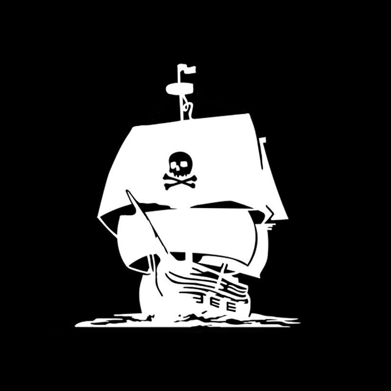 Autocollant bateau de Pirate 13.1 cm x 15.2 cm - 2 couleurs au choix !