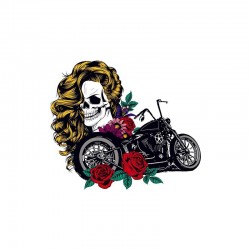Autocollant motard Skull Moto Harley Davidson 10cm x15cm