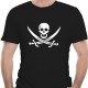 T Shirt Tête de Mort Pirate Couleur noir
