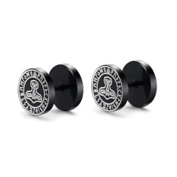 Boucles d’oreille Viking noires hommes multiples modèles au choix !