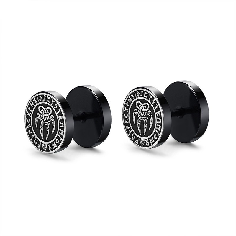 Boucles d’oreille Viking noires hommes multiples modèles au choix !
