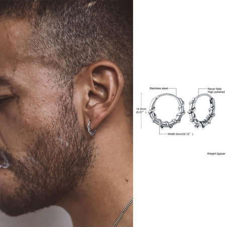 Boucles d-oreille Viking  créoles Viking épaisses en acier inoxydable