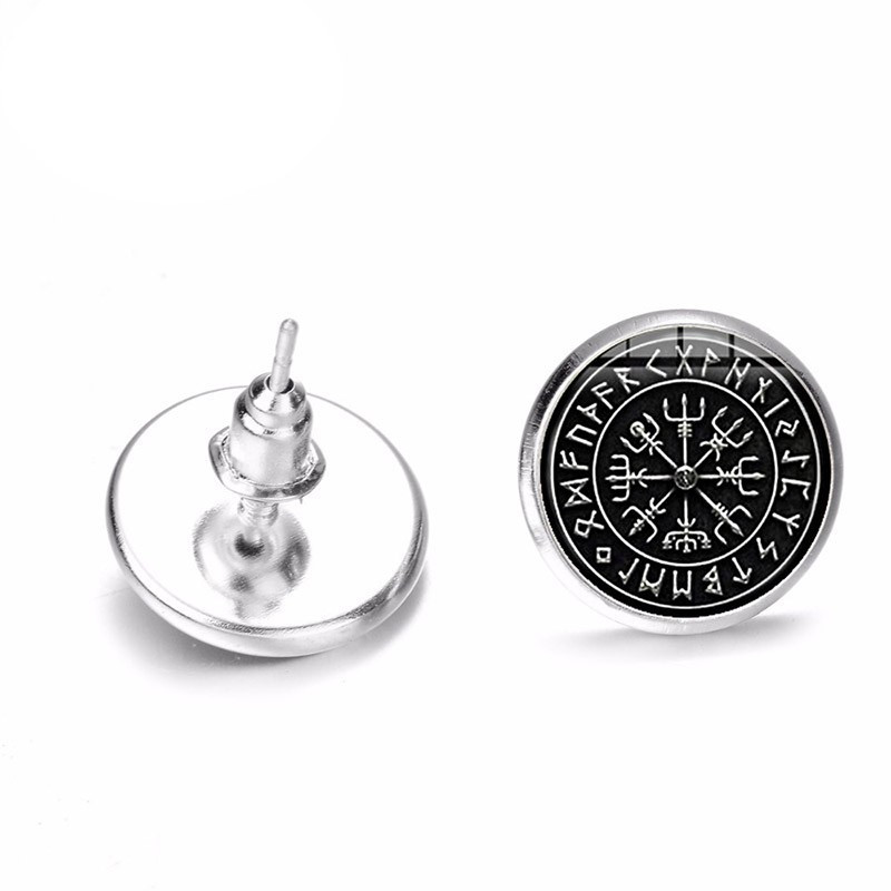 Boucles d’oreille Viking avec boussole Viking pour homme et femme 