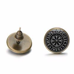 Boucles d-oreille Viking avec boussole Viking pour homme et femme