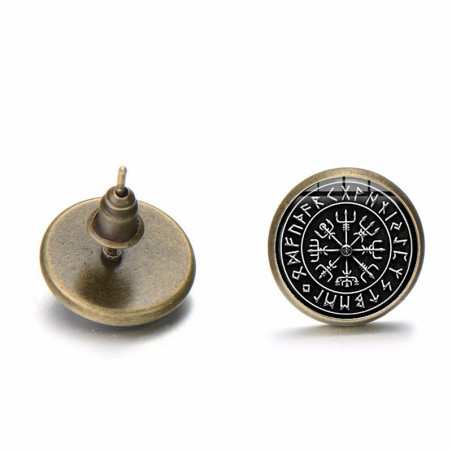 Boucles d-oreille Viking avec boussole Viking pour homme et femme