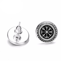 Boucles d-oreille Viking avec boussole Viking pour homme et femme