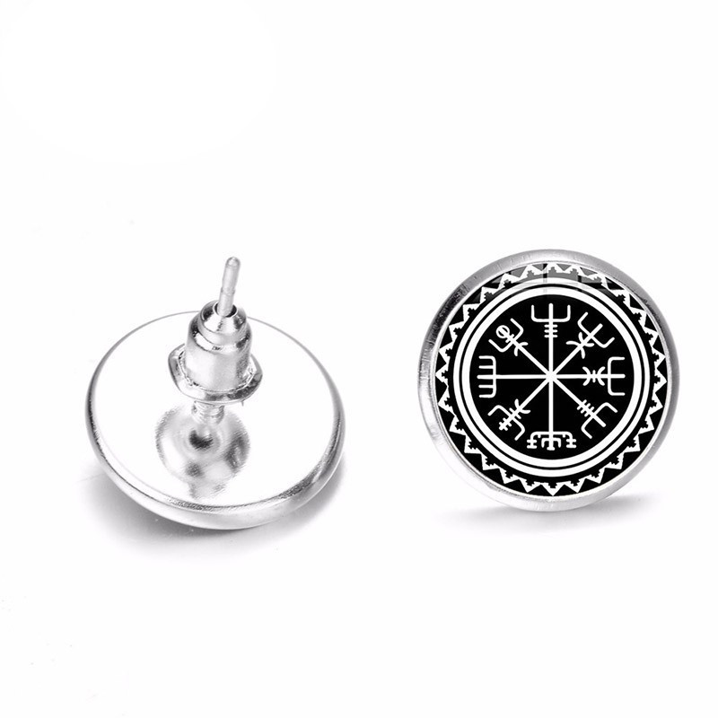 Boucles d-oreille Viking avec boussole Viking pour homme et femme