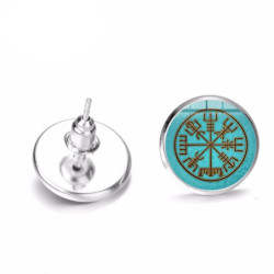 Boucles d-oreille Viking avec boussole Viking pour homme et femme