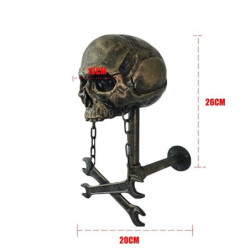 Crâne Porte-casque de moto Tête de mort avec cintre pour veste motard