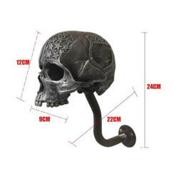 Crâne Porte-casque de moto Tête de mort avec cintre pour veste motard