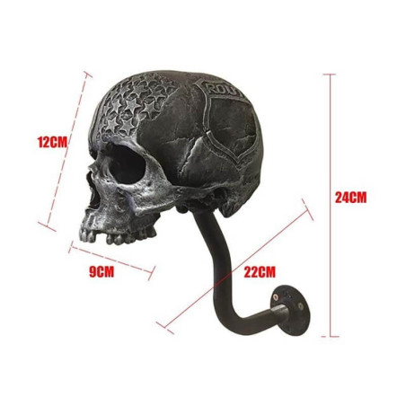 Crâne Porte-casque de moto Tête de mort avec cintre pour veste motard