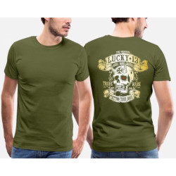 Tshirt tête de mort Lucky 13 à manches courtes pour homme et femme