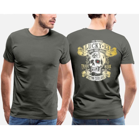 Tshirt tête de mort Lucky 13 à manches courtes pour homme et femme