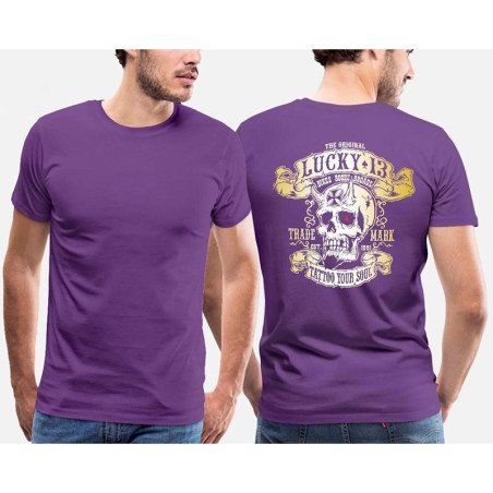 Tshirt tête de mort Lucky 13 à manches courtes pour homme et femme