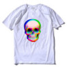 Magnifique Tshirt tête de mort crâne multicolore blanc