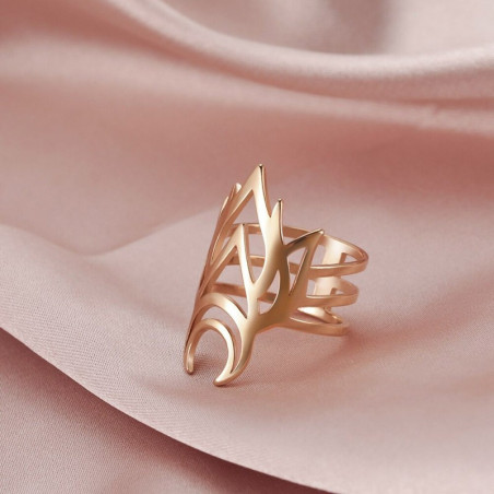 Magnifique bague scarabée design en acier inoxydable - modèle or rose