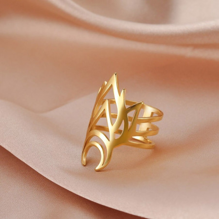Magnifique bague scarabée design en acier inoxydable - modèle or