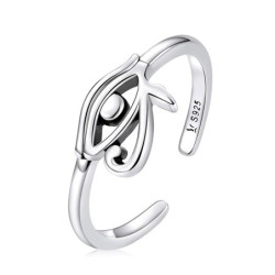 bague ouverte en argent Sterling 925 pour femme en forme d'oeil d'horus modele