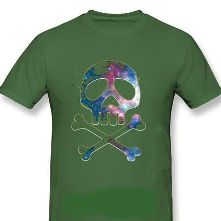 T-shirt de Pirates Manga Tête de Mort à manches courtes et col rond !