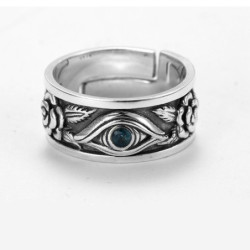 Bague rétro oeil d'horus semi ouverte