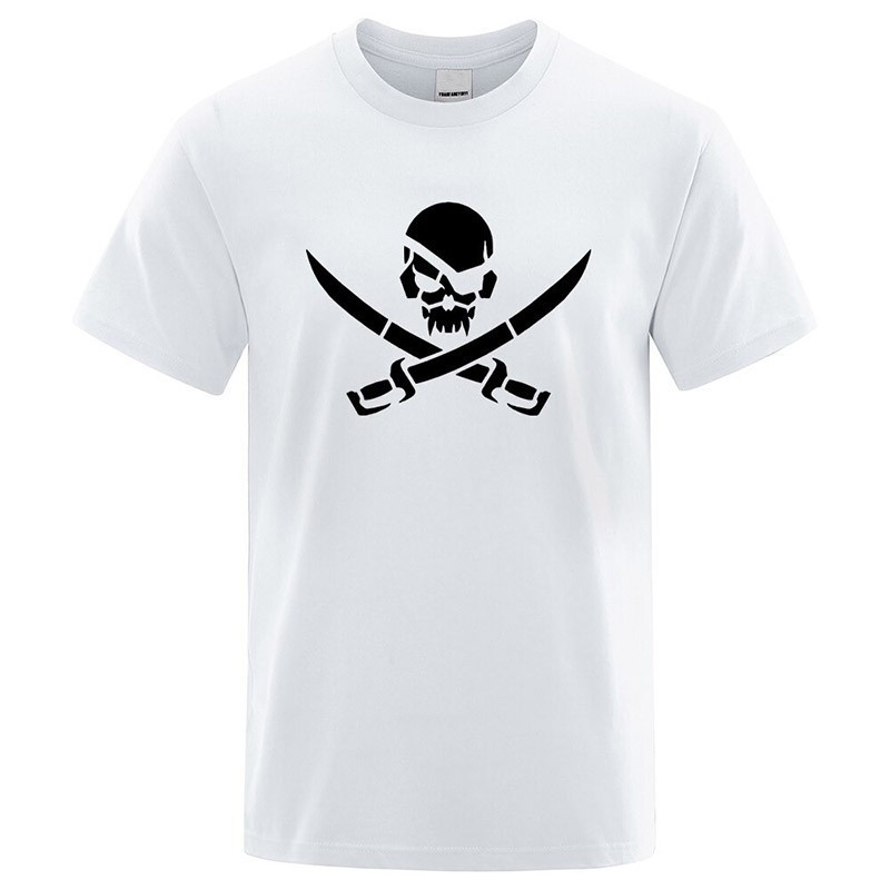 T-shirt de Pirates Logo Jolly rogers à manches courtes et col rond !