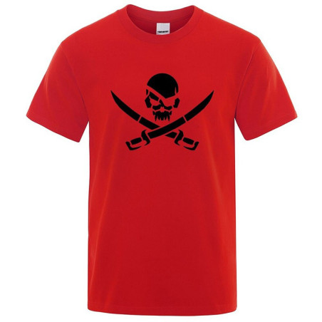T-shirt de Pirates Logo Jolly rogers à manches courtes et col rond !