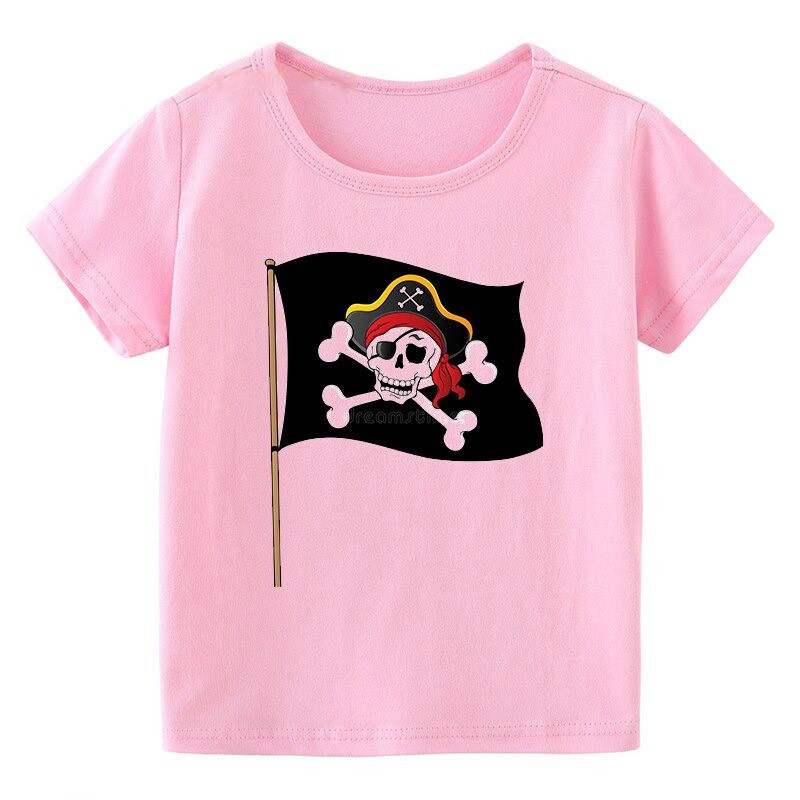 T-shirt de Pirates enfant  à manches courtes et col rond pour fille