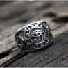 Bague motard en argent Oeil d'horus Oeil oudjat vue côté