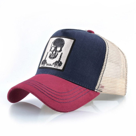 Casquette tête de mort avec doigt d'honneur multiples couleurs !