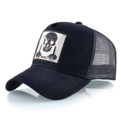 Casquette tête de mort avec doigt d'honneur multiples couleurs !