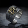 modèle bague ajustable rétro couleur or et argent Oeil d'Horus Oeil oudjat