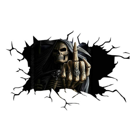 Autocollant Tête de mort  - 4 modèles - 5 tailes disponibles !
