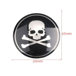 Lot de 4 autocollants tête de mort os croisés 3D pour roue de voiture!