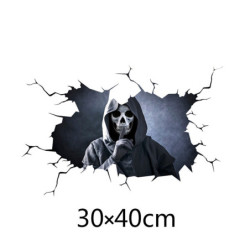 Autocollant Tête de mort os croisés 3D pour roue voiture - 2 tailles !