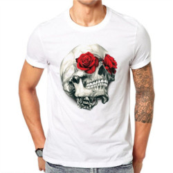 T-Shirts Fleurs crâne Roses