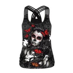 Débardeur tête de mort Santa Muerte Gothique - imprimés au choix !