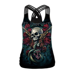 Débardeur tête de mort Santa Muerte Gothique - imprimés au choix !