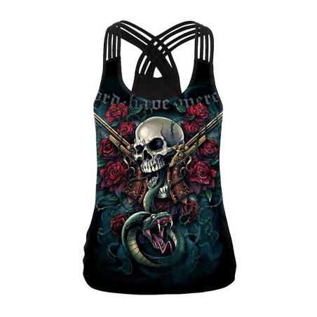 Débardeur tête de mort Santa Muerte Gothique - imprimés au choix !