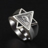 Bague Vintage ouverte motif Pyramide égyptienne Oeil d'Horus vue dessus