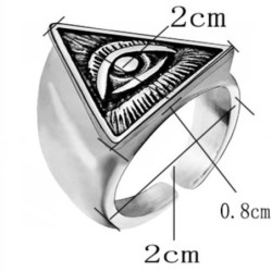 Bague Vintage ouverte motif Pyramide égyptienne Oeil d'Horus dimensions