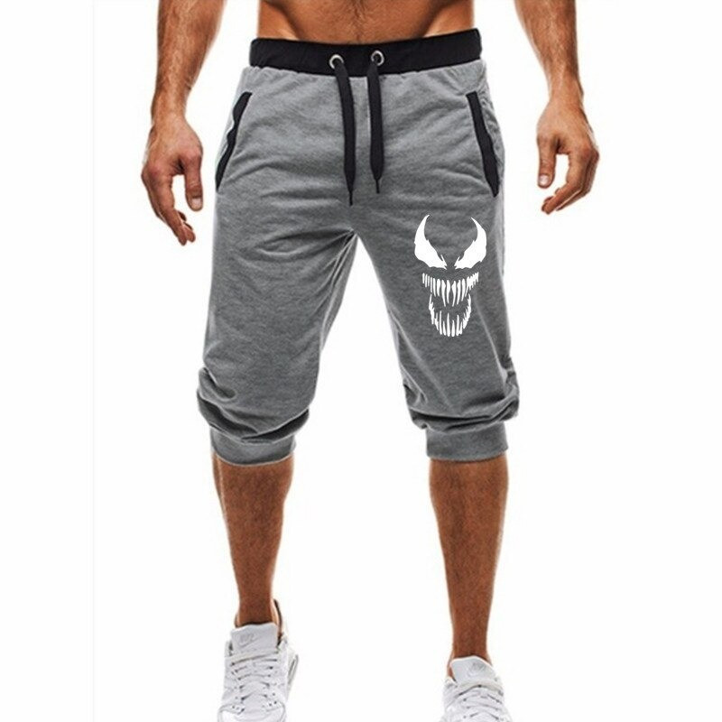 Short de course tête de mort pour homme gris clair