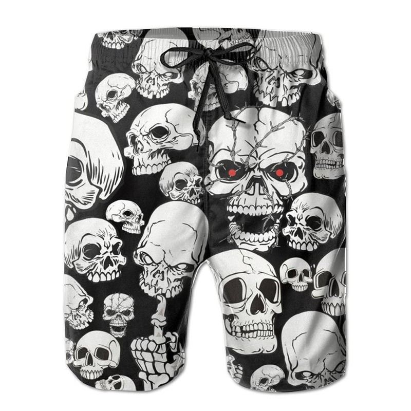 Short de bain  tête de mort Santa Muerte homme - 10modèles au choix !