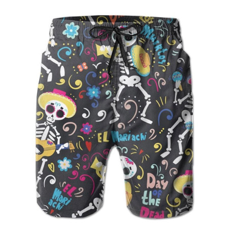 Short de bain  tête de mort Santa Muerte homme - 10modèles au choix !