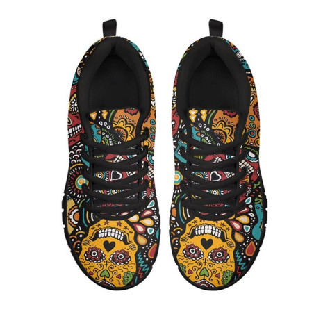 Chaussure tête de mort baskets à lacets Santa Muerte unisexe !