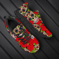 Chaussure tête de mort baskets à lacets Santa Muerte unisexe !