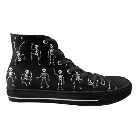 Chaussure tête de mort  baskets montantes en toile à lacets pour hommes