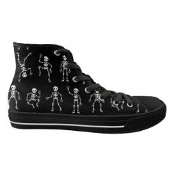 Chaussure tête de mort  baskets montantes en toile à lacets pour hommes