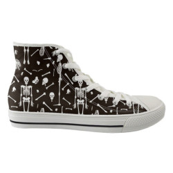 Chaussure tête de mort  baskets montantes en toile à lacets pour hommes