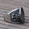 Bague de Pirate acier inoxydable 316L avec ancre et bateau de Pirates