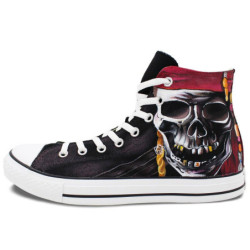 Chaussures Tête de Mort Pirate – Modèle Jolly Rogers Unique | Montante